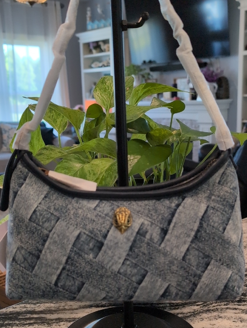 Kurt Geiger Denim Weave Shoulder Bag